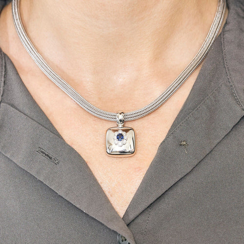 Collier TABBAH - Collier en Or blanc 18k Saphir 58 Facettes 250329