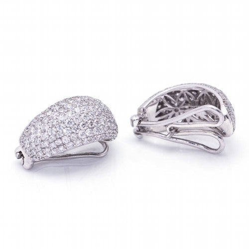 TAUBE Earrings White Gold, Diamond pavé 58 Facettes D364221LF