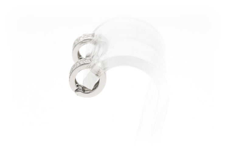 Współczesne kolczyki z białego złota 18 karatów wysadzane diamentami o szlifie brylantowym (+-0,35ct) 