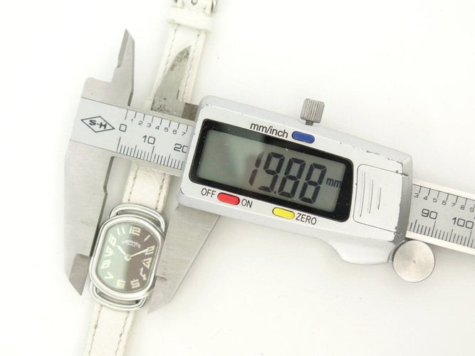 Montre montre HERMES rallye ra1.210 a quartz 20 x 25 mm en acier palladie 58 Facettes 271722