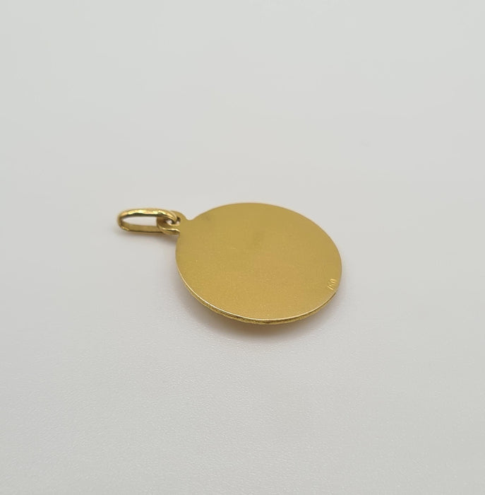 Yellow gold religious pendant