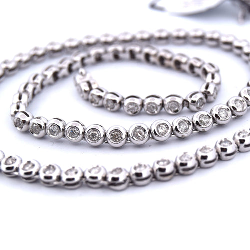 Collier Collier « TENNIS » - Or blanc 18 carats 58 Facettes