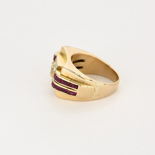 Bague 52.5 Bague en Or jaune & blanc 18k Diamant 58 Facettes CAS01452