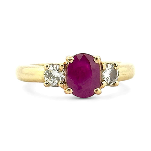 Bague 55 Bague en or jaune rubis et diamants 58 Facettes