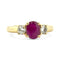 Bague 55 Bague en or jaune rubis et diamants 58 Facettes