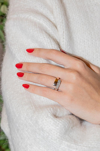 Bague 52 Bague Or blanc, Or rose Diamant 58 Facettes 2729081CN