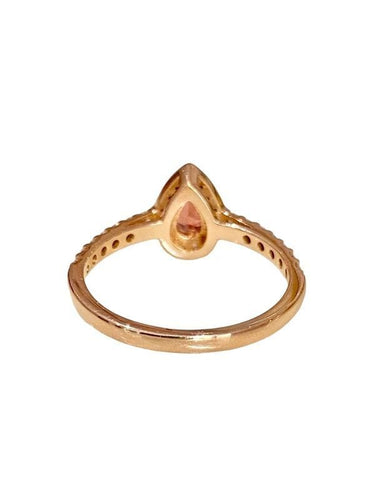 Bague 54 Bague or rose tourmaline et diamants 58 Facettes