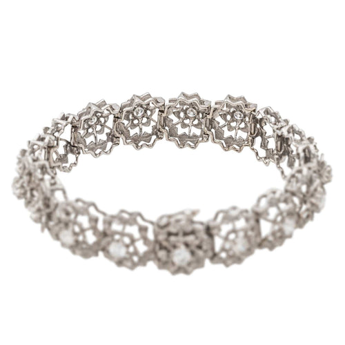 Bracelet Bracelet Fleur Or blanc Diamant 58 Facettes 3455898CN