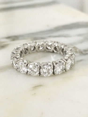 Bague 51 Bague alliance américaine sertie de diamants en platine 58 Facettes