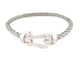 Bracelet bracelet FRED force 10 mm manille or blanc 18k cable acier t16 18cm 58 Facettes 267890