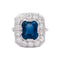 Bague 51 Bague "Pompadour" platine, or blanc, saphir, diamants. 58 Facettes 33935