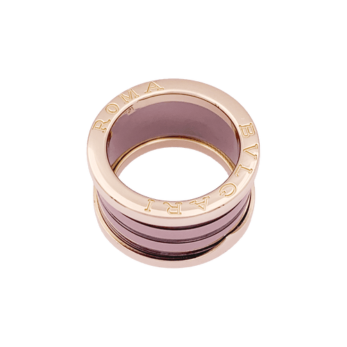 Bague 50 Bague Bulgari, "B.Zero1", or rose, cermet. 58 Facettes 34806