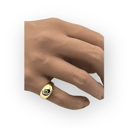 Bague 48 Bague jonc or jaune diamant 58 Facettes 149052821