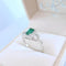 Bague 53.5 Bague de fiançailles or blanc, émeraude et diamants 58 Facettes AA 1741
