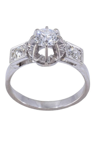 Bague 53 Solitaire art déco diamants 58 Facettes 088521