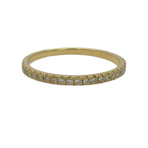 Bague 59 Alliance tour complet or et diamants 0,57 ct 58 Facettes