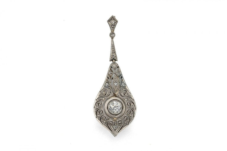 Pendentif Art Déco style yellow gold and diamond pendant 1940 58 Facettes 11032