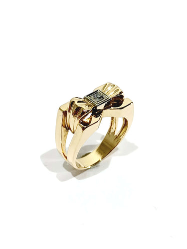 Bague 52.5 Bague nœud papillon en or rose et diamant 58 Facettes