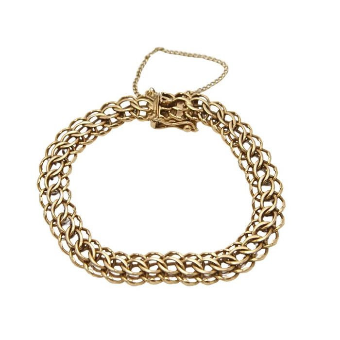 Pulsera entrelazada en oro amarillo