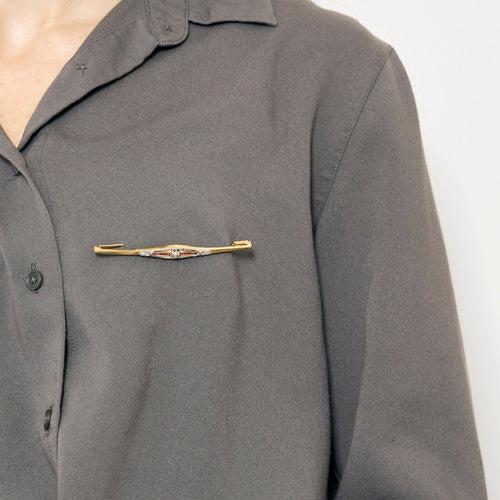 Broche Broche barrette en or, diamants et rubis 58 Facettes ENG10661