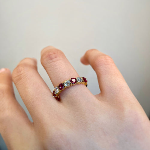 Bague 55 Demi Alliance - Or, Diamants & Rubis 58 Facettes 220120R