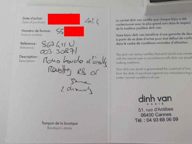 Boucles d'oreilles mono boucle d'oreille DINH VAN menottes r8 867411u or jaune & diamant 58 Facettes 270642