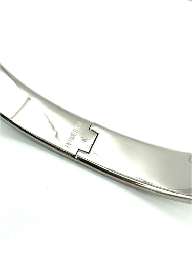 Bracelet HERMES. Collection "Clic H", bracelet argenté 58 Facettes