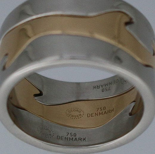 Bague 51 Georg Jensen - Bague bicolore en or Fusion 58 Facettes