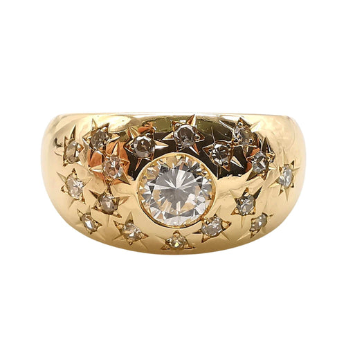 Bague 48 Bague en or jaune diamants 58 Facettes