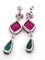 Boucles d'oreilles Boucles d'oreilles en or blanc ornées de rubellite, de tourmaline et de diamants 58 Facettes