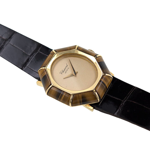 Chopard Ellipse Vzácnost 5045 1 Šperky Hodinky Tygří oko Kámen 18k žluté zlato 