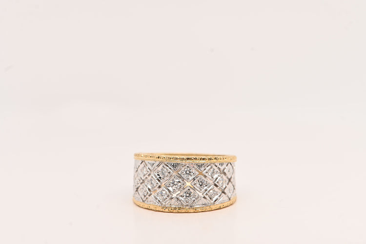 Bague 54 Bague diamants 0,340 carat or bicolore 58 Facettes