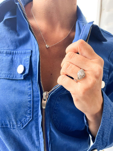 Bague 52 Bague Art Déco Diamants 58 Facettes