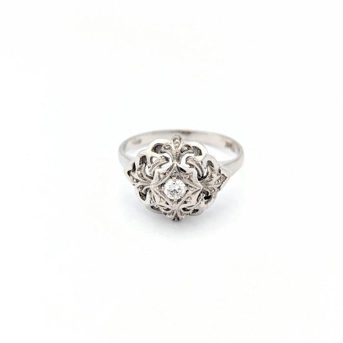 Bague 53 Bague en or blanc et diamant 58 Facettes 30485