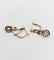 Boucles d'oreilles Dormeuses antique or jaune 18k fleur et spinelles blancs (circa 1920) 58 Facettes A06159