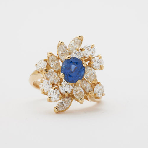 Bague 53 Bague saphir diamants 58 Facettes