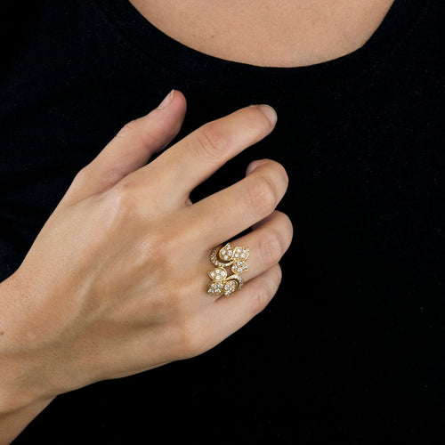 Bague 51 OJ PERRIN - Bague en or jaune diamants 58 Facettes