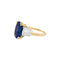 Bague 56 Bague saphir 5,86 cts, or jaune, platine, diamants. 58 Facettes 34920