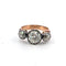 Bague 54 Bague en or rose et argent sertie de diamants Old Mine de 2,95 ct 58 Facettes