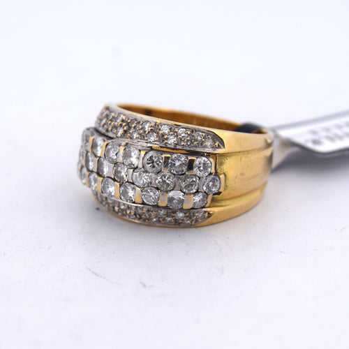 Bague 53 Bague vintage en or jaune 18k avec diamants brillants 1,00 ct 58 Facettes