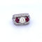 Bague 54 Bague vintage en or blanc avec diamants et rubis 58 Facettes