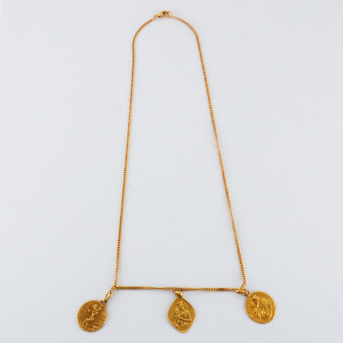 Collier Collier Or Jaune 3 Médailles 58 Facettes