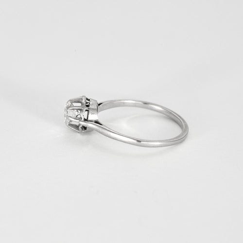 Bague 59 Bague Solitaire Diamant 0,60ct or blanc et platine 58 Facettes