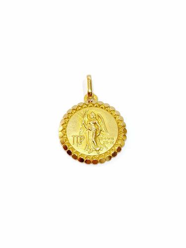 Pendentif Médaille du zodiac vierge or jaune 58 Facettes