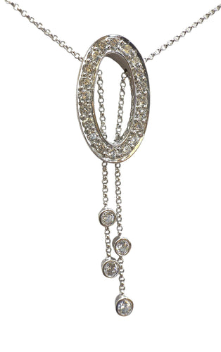 Boucles d'oreilles Parure collier et boucles d’oreilles or blanc et diamants 58 Facettes