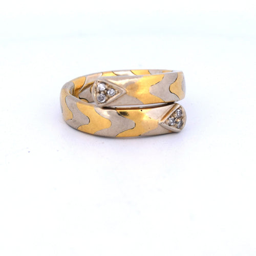 Bague 51 Bague vintage en or jaune et diamants des années 1980 58 Facettes