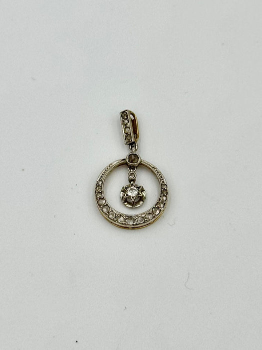 Pendentif Pendentifs ancien or jaune or blanc diamants 58 Facettes