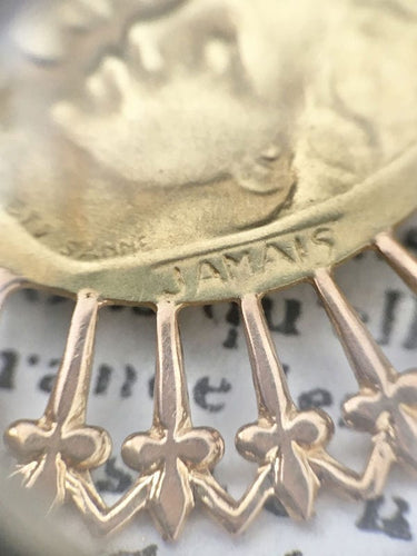 Pendentif Emile MONIER - RARE Médaille ronde or jaune et or rose 58 Facettes