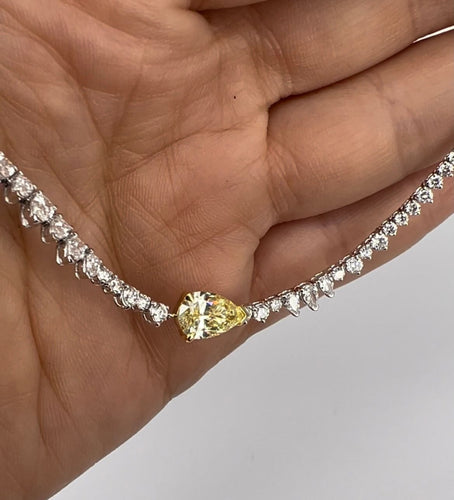 Collier Collier tennis diamant jaune 58 Facettes 385