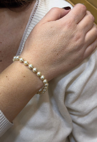 Bracelet perles de cultures blanches fermoir or 58 Facettes